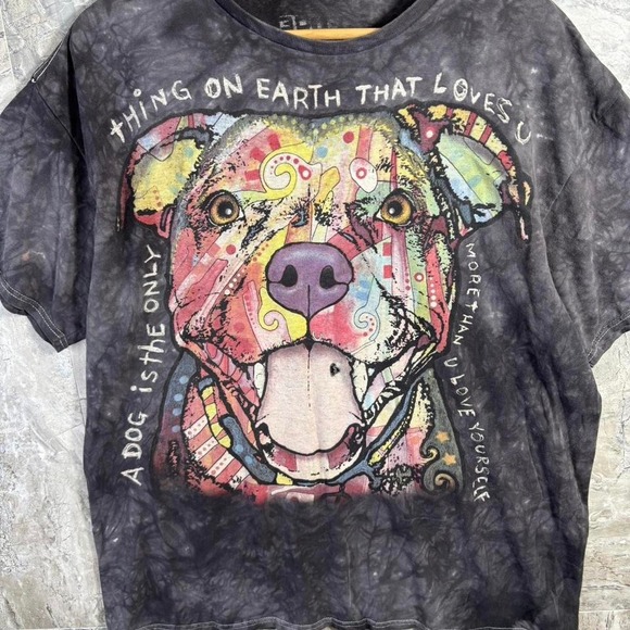 Vintage Y2K The Mountain Pitbull Dog Tie Dye All Over Print T Shirt Mens Size XL - Picture 2 of 6